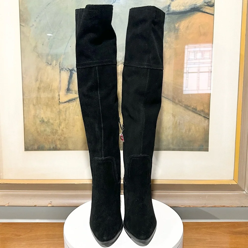 🌸BLONDO🌸 Windie Waterproof Over The Knee Boot - Black Suede Size: 6M